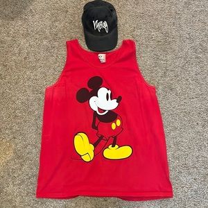 Vintage Micky mouse tank and hat combo